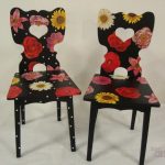 sedia decoupage con fiori