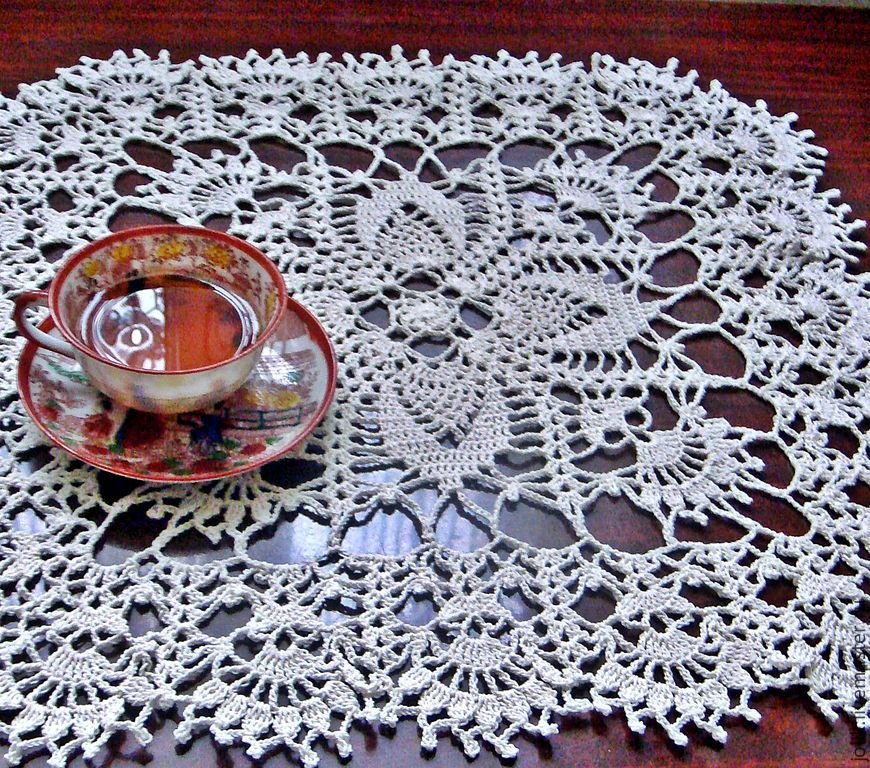 idee per decorazioni all'uncinetto con tovaglioli a filetto
