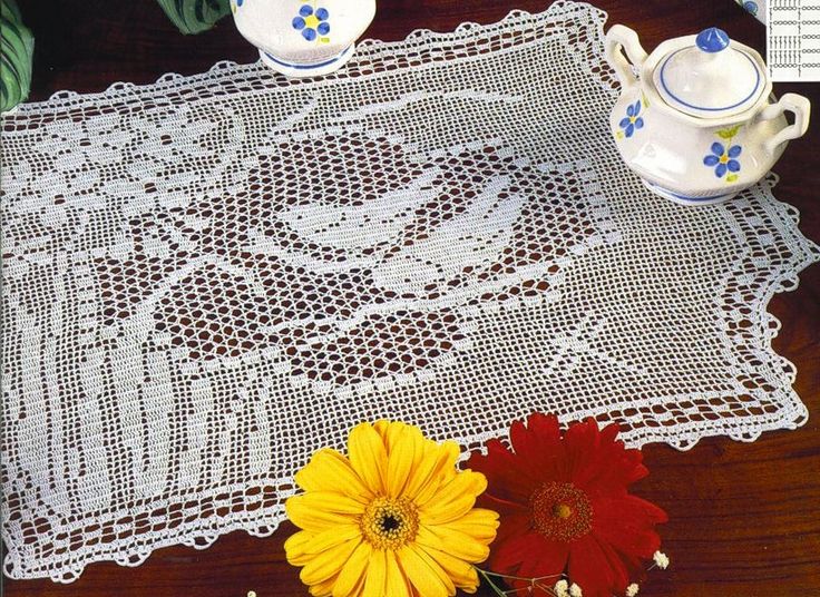 idee per decorare tovaglioli con filetti all'uncinetto