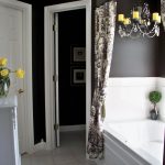 Progettazione del bagno con pareti scure