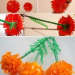 Idee fai da te per decorare i garofani con tovaglioli