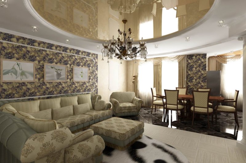 interno della sala con tende