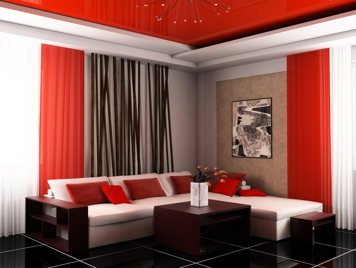 soggiorno rosso bianco