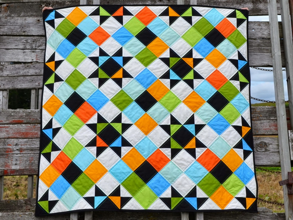 patchwork quadrato nel quadrato