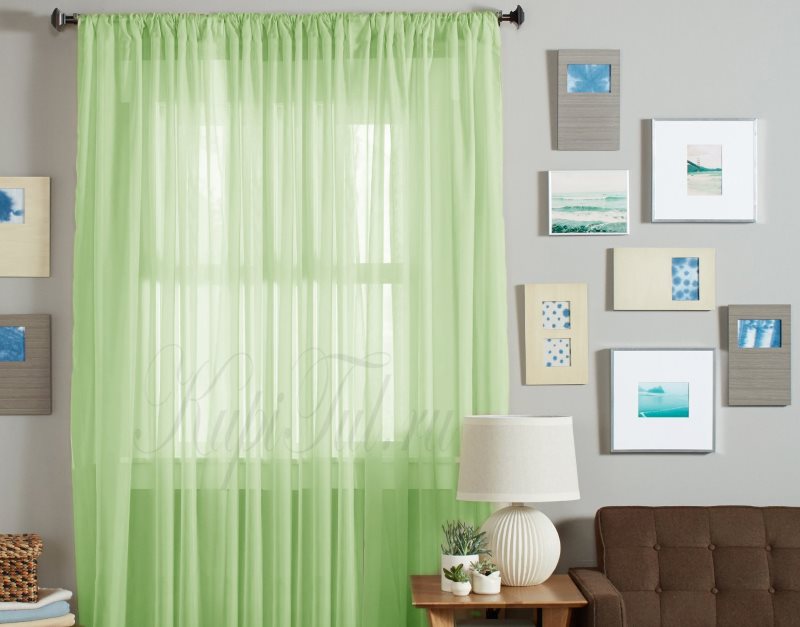 Tenda in micro voile verde morbido