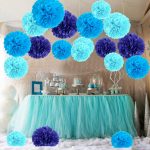 pompon di tovaglioli firmati blu
