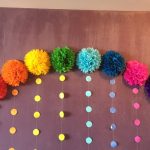 tovaglioli di design con pompon arcobaleno