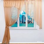 Tenda a rullo con motivo 3D e tende leggere color sabbia