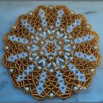 disegno fotografico su tovagliolo con perline