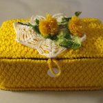 decorazione fotografica a scatola all'uncinetto