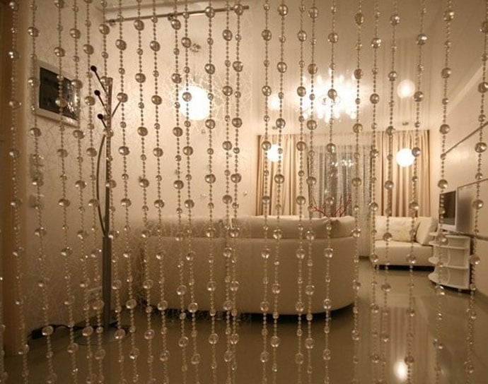 foto dell'interno delle tende di perline