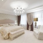 tende nel design degli interni della camera da letto