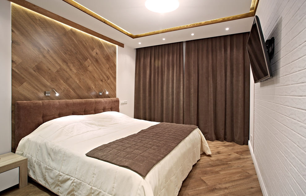 tende marroni in camera da letto