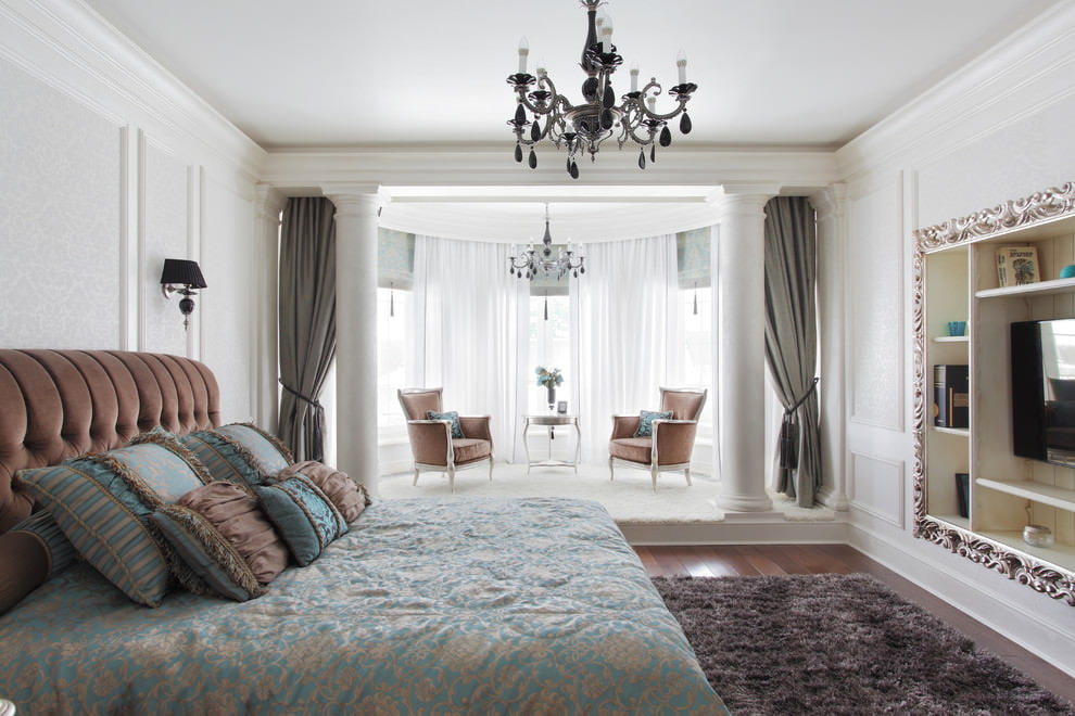 tende classiche moderne in camera da letto