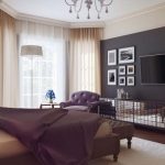 idee di design per tende con carta da parati grigia