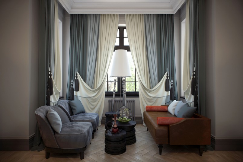 tende classiche moderne design d'interni