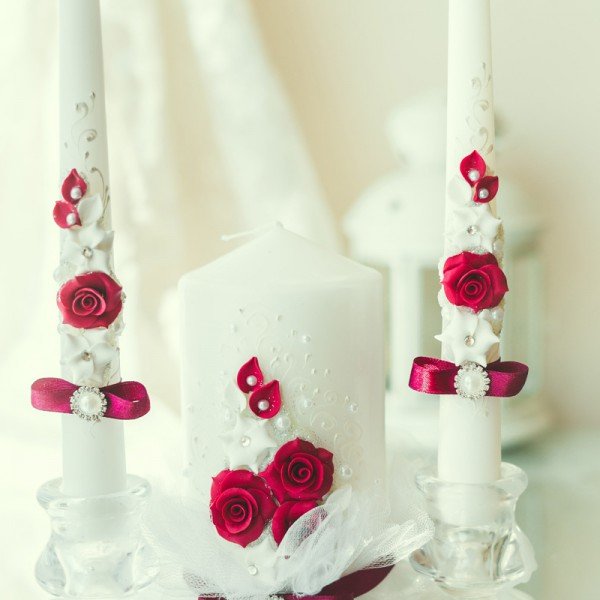 foto di design di candele per matrimonio