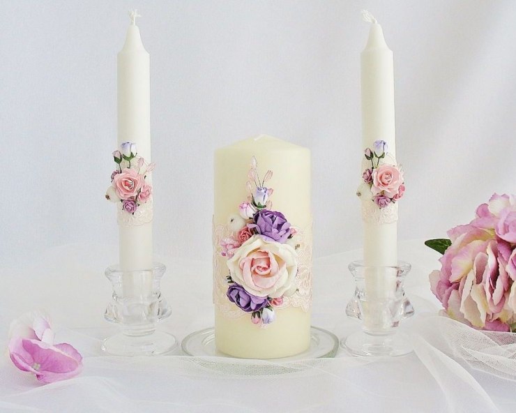 Candele per matrimonio fai da te - Foto
