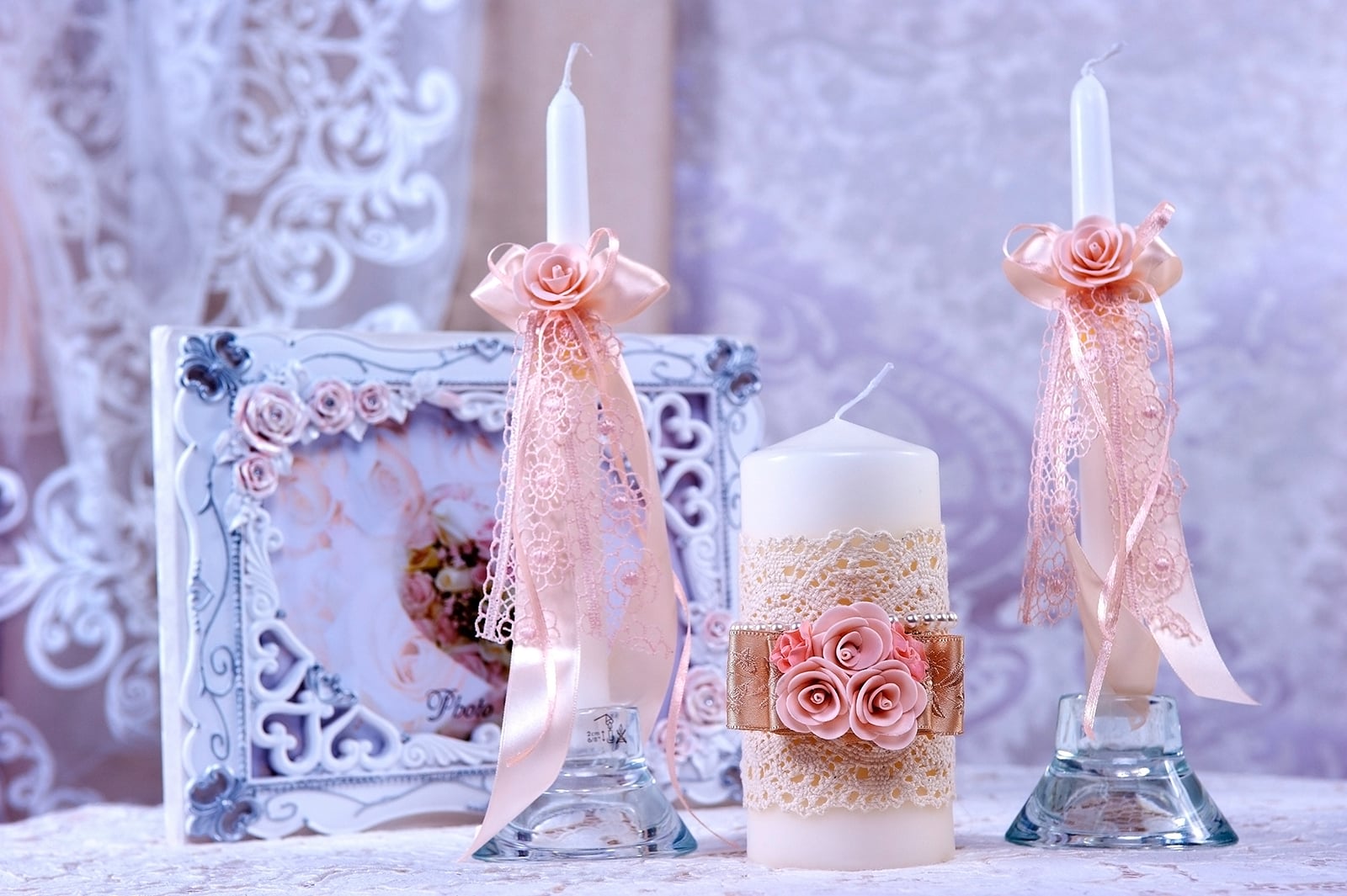 foto di idee per candele da matrimonio