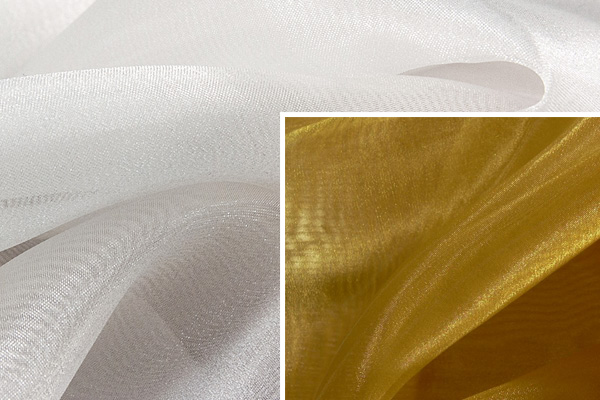 Intreccio di fibre in organza traslucida