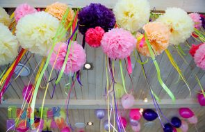 pompon per decorazioni da tovaglioli di carta
