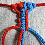 Nodo macramè realizzato con corde di diversi colori