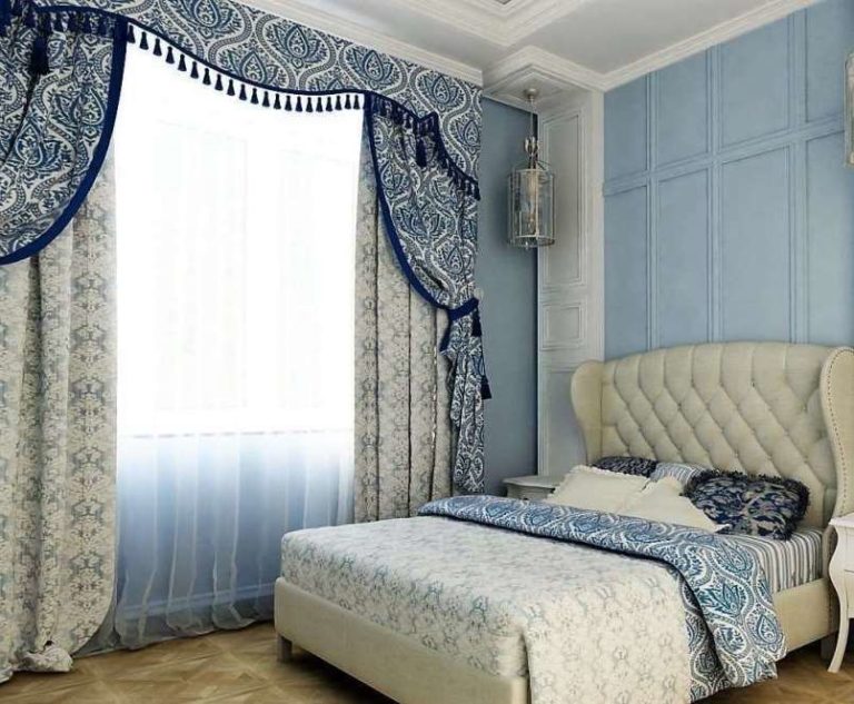 tende jacquard in camera da letto