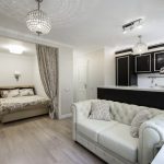 suddivisione in zone della stanza con tende, opzioni di design degli interni