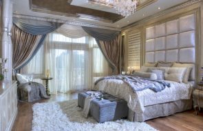 Tende per camera da letto con idee per interni con balcone