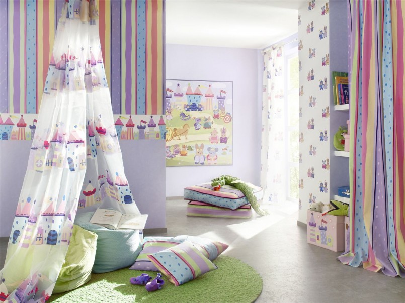 idee per l'arredamento della cameretta dei bambini con il tulle