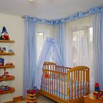 tulle per cameretta bambini bianco blu