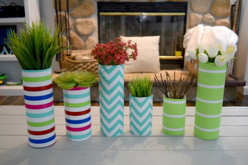 decorare un vaso con la carta