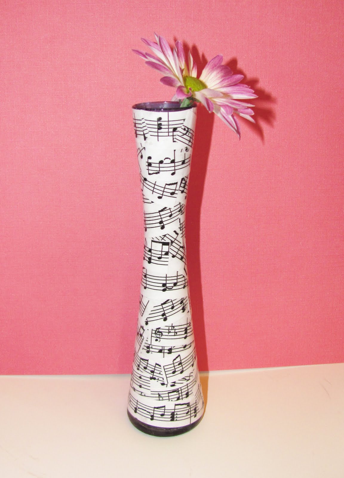 decorazione vaso decoupage