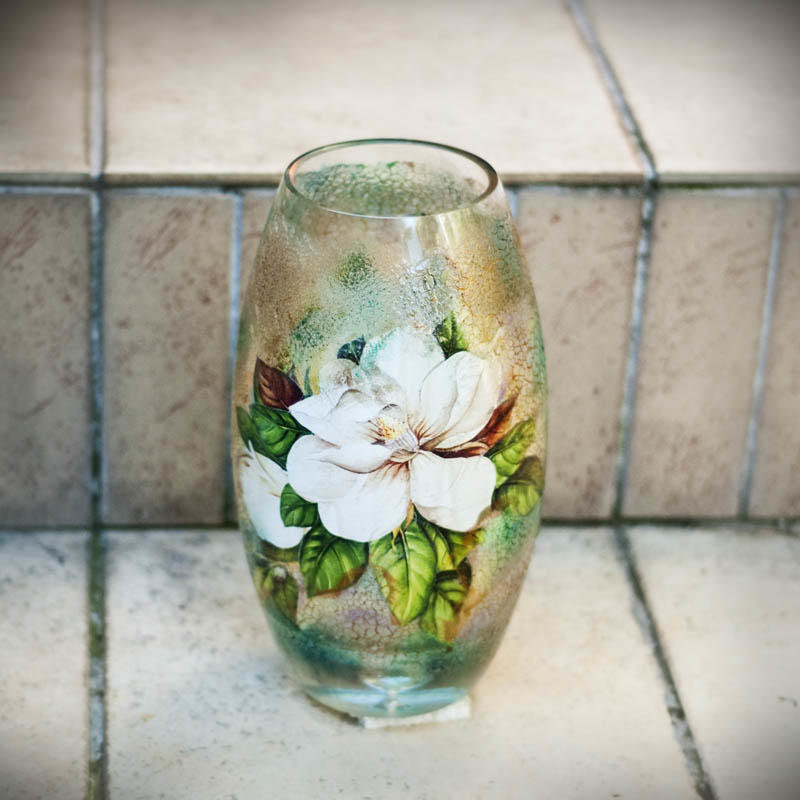 decorare il vaso con adesivi