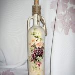 idee di design per bottiglie di vino decoupage