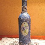 foto di design di bottiglie di vino decoupage