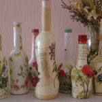 foto di bottiglie di vino decoupage