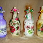 foto di bottiglie di vino decoupage