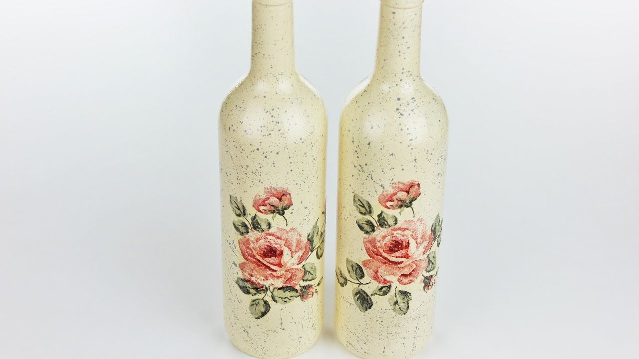 foto di bottiglie decoupage