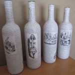 idee per decorare bottiglie di vino con il decoupage