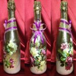 disegno di bottiglie di vino decoupage