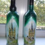 bottiglie di vino decoupage con le tue mani foto decorazione