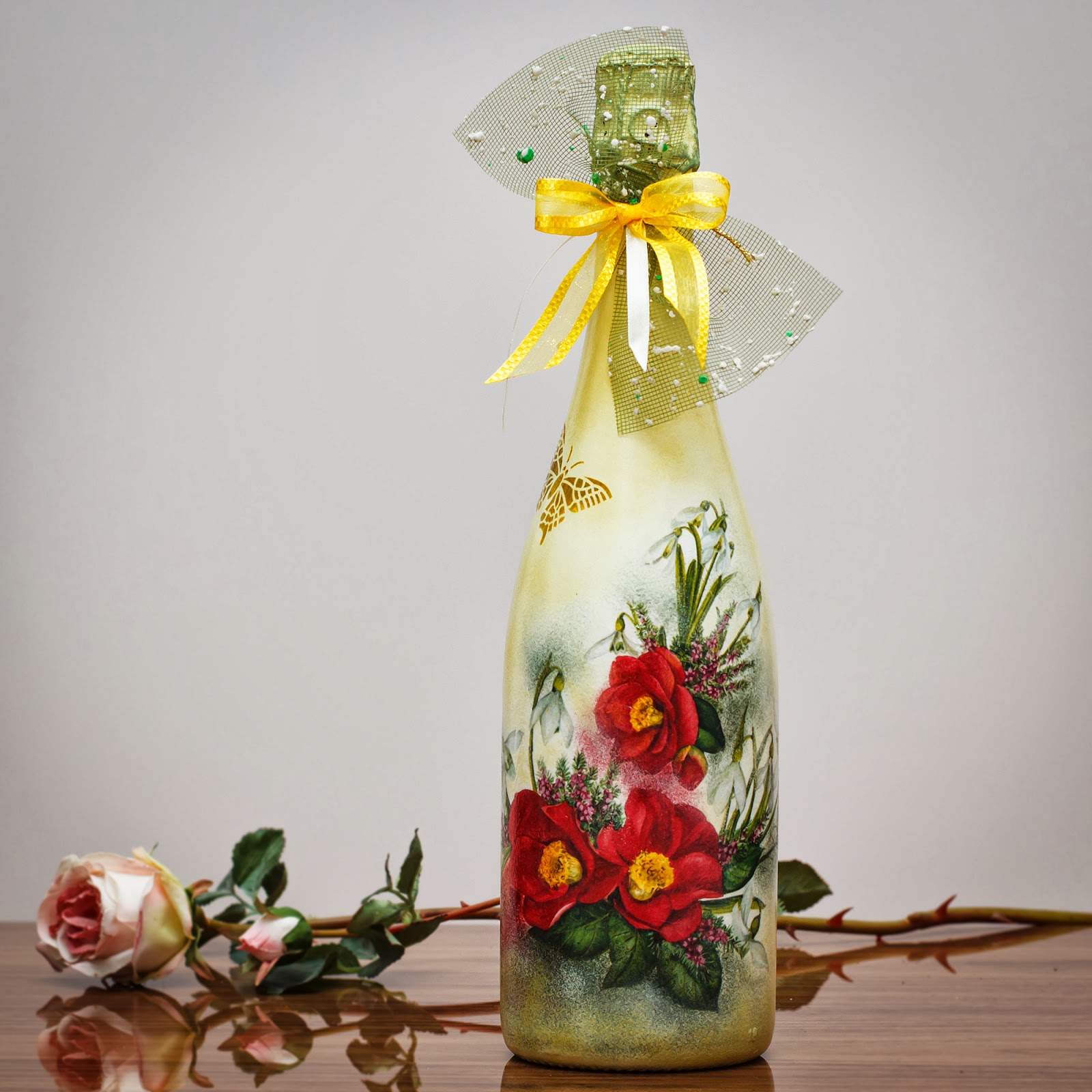 idee per foto di bottiglie decoupage