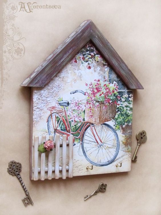 portachiavi decoupage