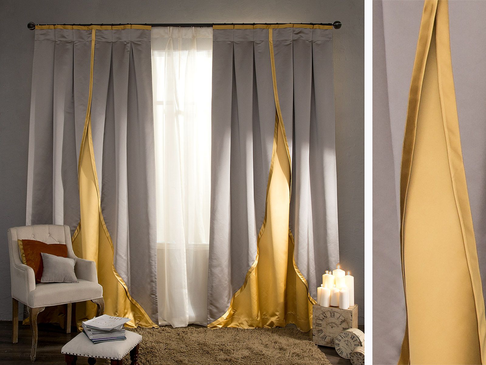 idee di arredamento per tende combinate