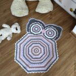 decorazione fotografica con tappeto a forma di gufo