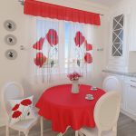 tulle per la cucina rosso