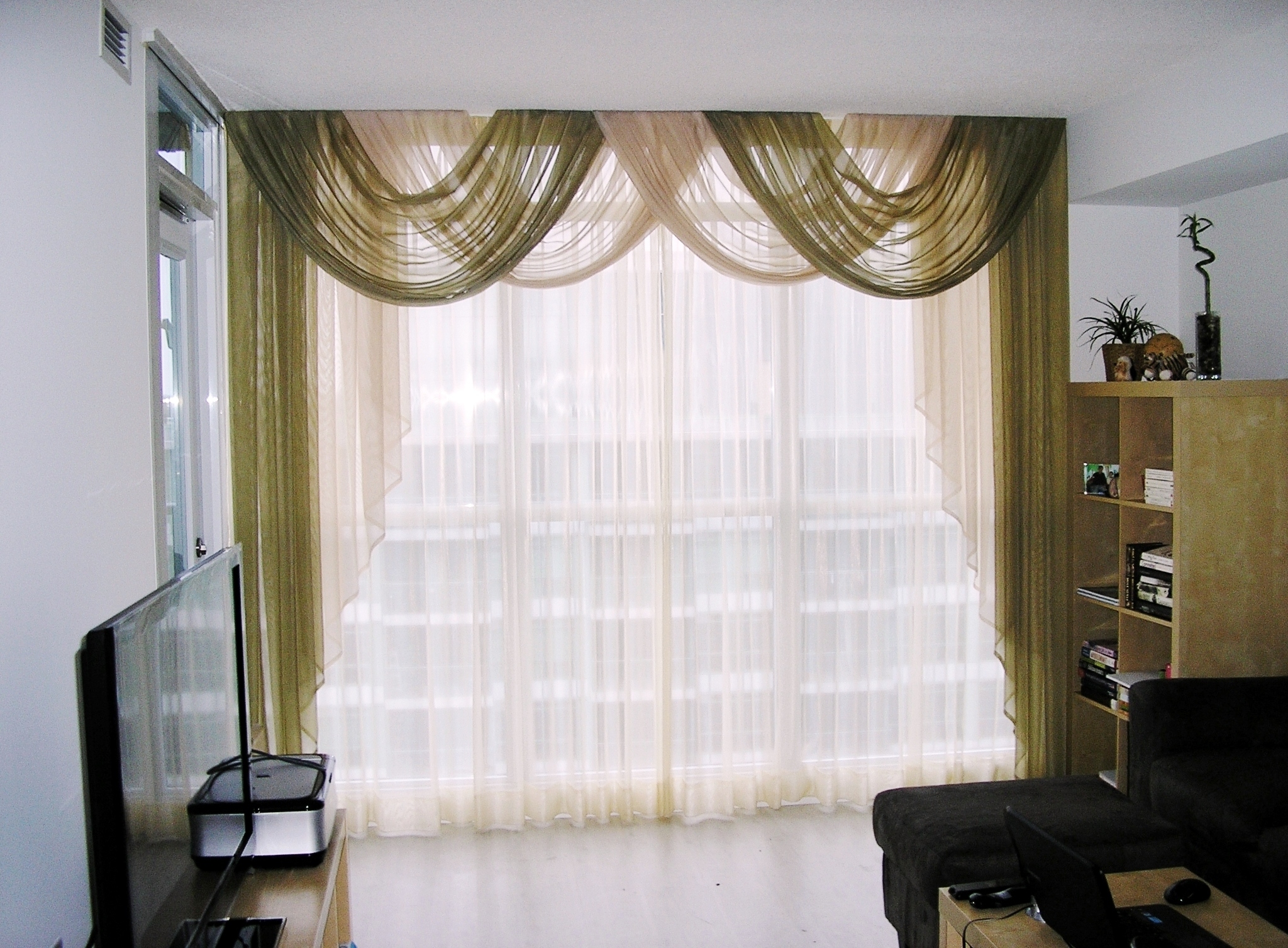 tende in organza lambrequin
