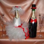 foto di decorazione di bottiglie di champagne per matrimonio