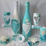 Decorazione con bottiglie di champagne per idee di decorazioni per matrimoni